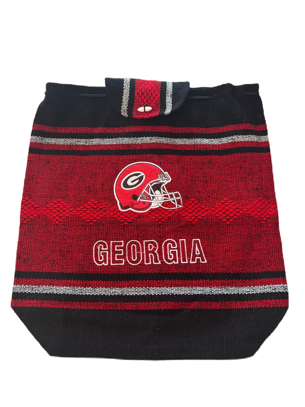 Georgia Bulldogs UGA Red & Black Woven Drawstring Backpack